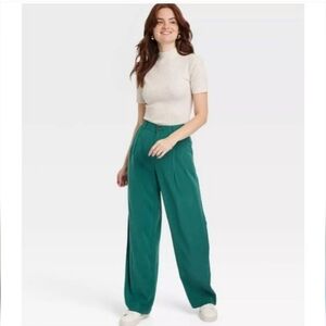 A New Day Green High Rise Wide Leg Pant - 16